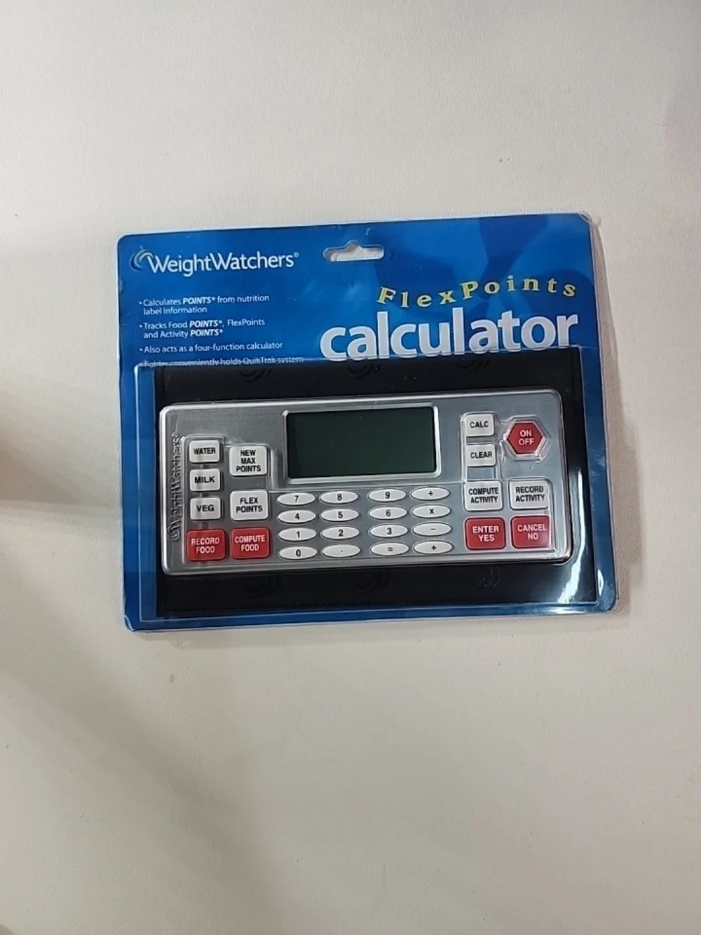 Weight Watchers Silver Calculator with Red and White Buttons